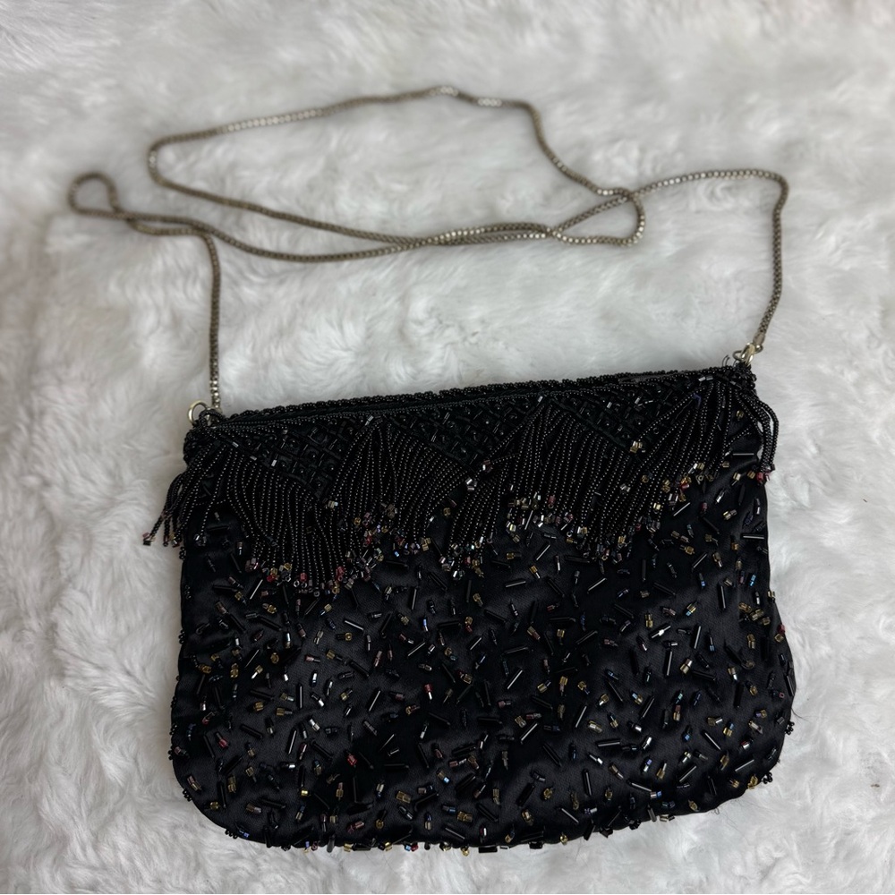 vintage La Regale black beaded evening bag. - Picture 2 of 11